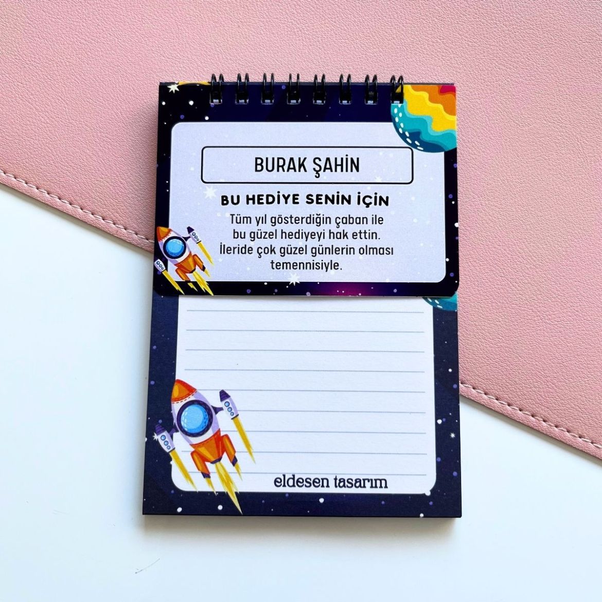 Roketli Defter İsme Özel Karne Hediyesi resmi