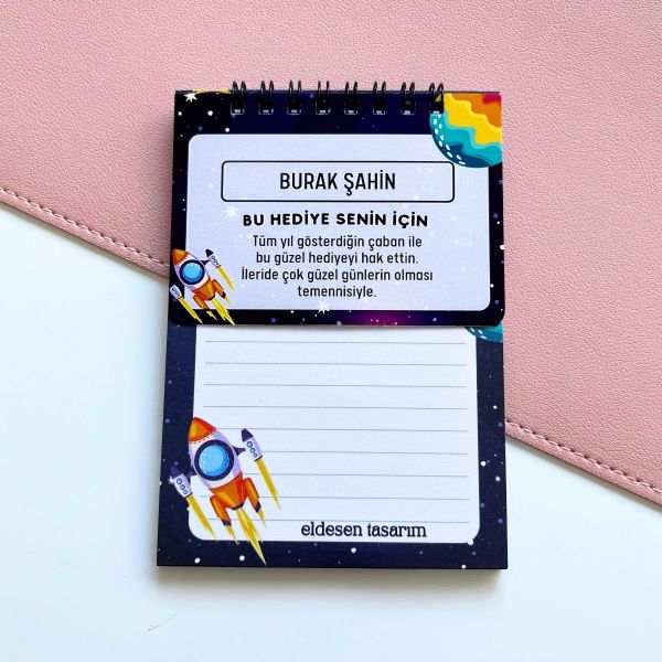 Roketli Defter İsme Özel Karne Hediyesi resmi