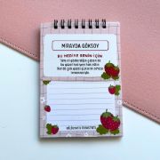 Çilekli Defter İsme Özel Karne Hediyesi resmi