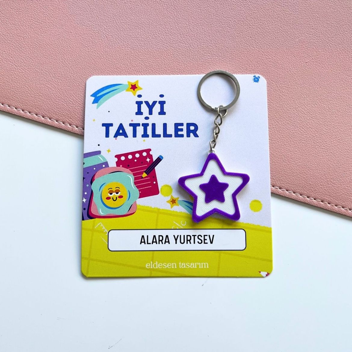 Yıldızlı İsme Özel Kartlı Anahtarlık resmi