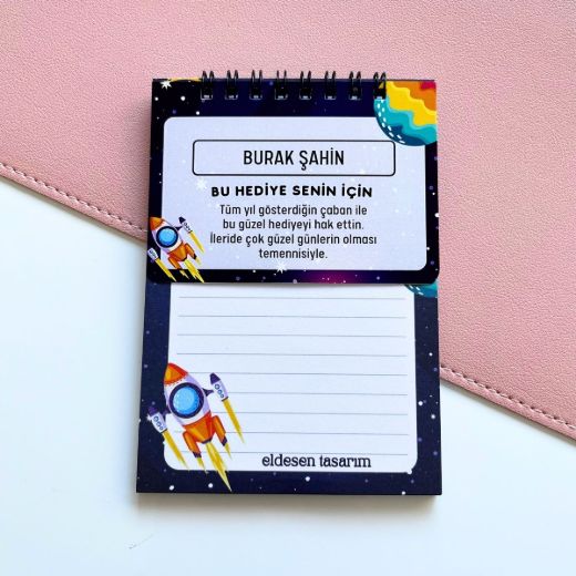 Roketli İsme Özel Defter ve Anahtarlık resmi