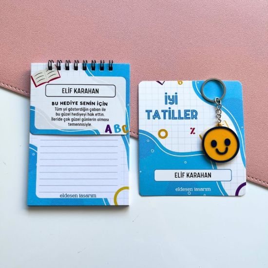 Gülen Yüzlü İsme Özel Defter ve Anahtarlık resmi