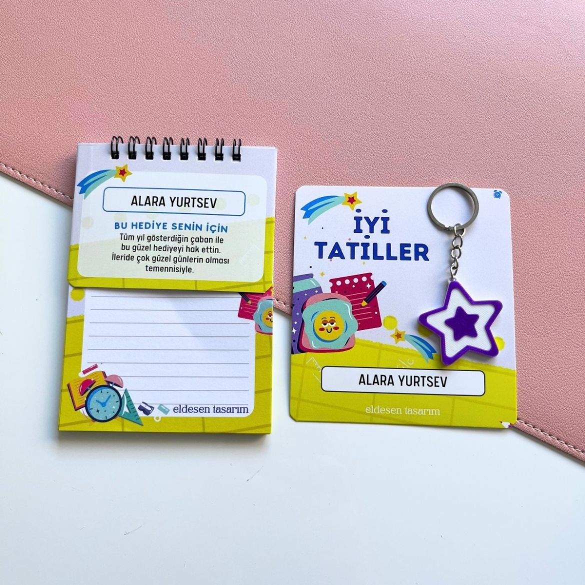 Yıldızlı İsme Özel Defter ve Anahtarlık resmi