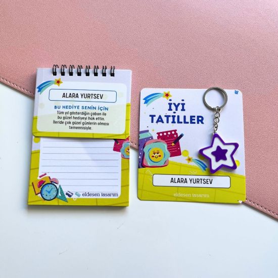 Yıldızlı İsme Özel Defter ve Anahtarlık resmi