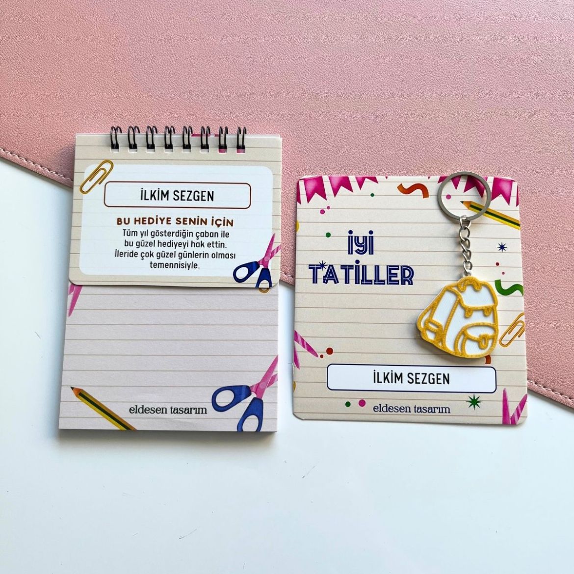 Çantalı İsme Özel Defter ve Anahtarlık resmi