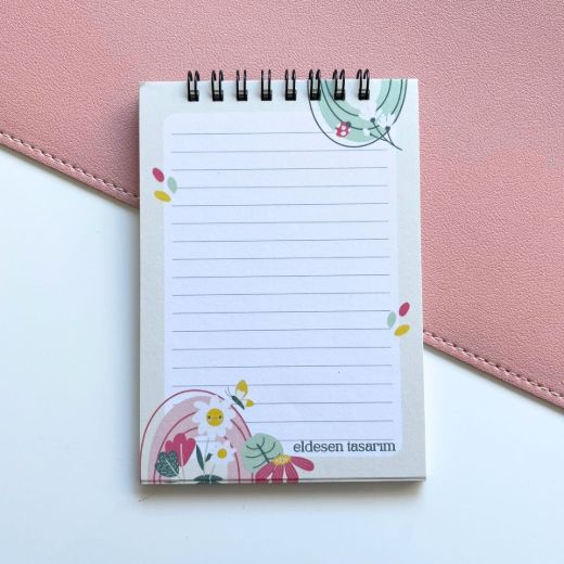 Çiçekli İsme Özel Defter ve Anahtarlık resmi