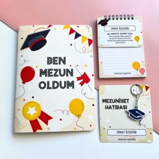 Mezuniyetli İsme Özel Karne Seti resmi