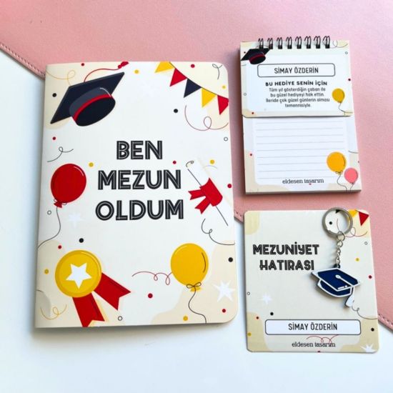Mezuniyetli İsme Özel Karne Seti resmi