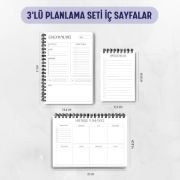 Pembe Fiyonk 3'lü Planlama Seti / Öğretmen İsmine Özel resmi