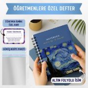 Van Gogh Kalın Kapaklı A5 Defter / Öğretmen İsmine Özel resmi