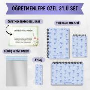 Mavi Fiyonk 3'lü Planlama Seti / Öğretmen İsmine Özel resmi