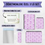 Mor Fiyonk 3'lü Planlama Seti / Öğretmen İsmine Özel resmi