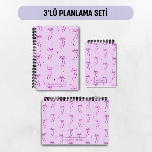 Mor Fiyonk 3'lü Planlama Seti / Öğretmen İsmine Özel resmi
