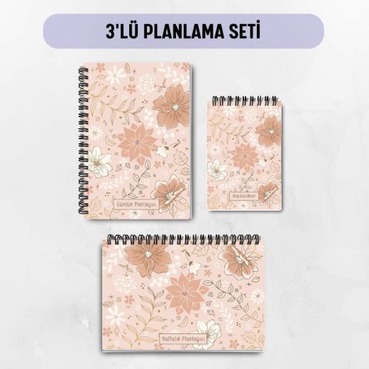 Altın Çiçek 3'lü Planlama Seti / Öğretmen İsmine Özel resmi