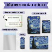 Yıldızlı Bir Gece 3'lü Planlama Seti / Öğretmen İsmine Özel resmi