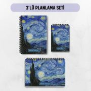 Yıldızlı Bir Gece 3'lü Planlama Seti / Öğretmen İsmine Özel resmi