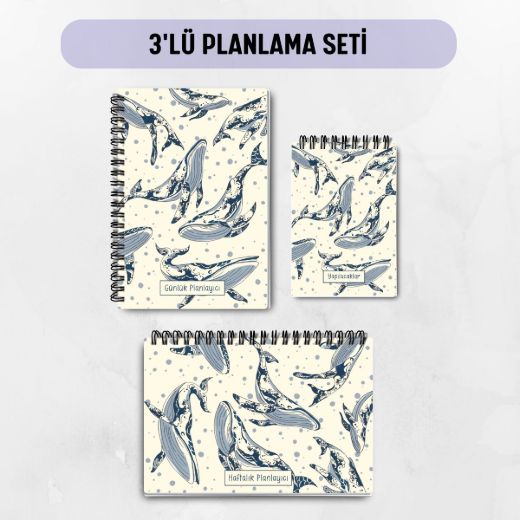 Balinalar 3'lü Planlama Seti / Öğretmen İsmine Özel resmi