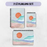 Mavi Boho 3'lü Planlama Seti / Öğretmen İsmine Özel resmi