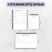 Pembe Boho 3'lü Planlama Seti / Öğretmen İsmine Özel resmi