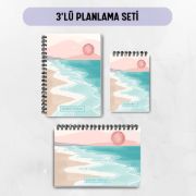 Pembe Boho 3'lü Planlama Seti / Öğretmen İsmine Özel resmi