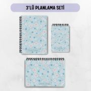 Mavi Çiçek 3'lü Planlama Seti / Öğretmen İsmine Özel resmi