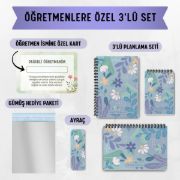 Mavi Papatya 3'lü Planlama Seti / Öğretmen İsmine Özel resmi