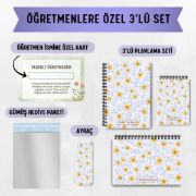 Sarı Papatya 3'lü Planlama Seti / Öğretmen İsmine Özel resmi