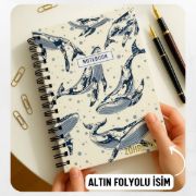 Balinalar Kalın Kapaklı A5 Defter / Öğretmen İsmine Özel resmi