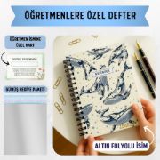 Balinalar Kalın Kapaklı A5 Defter / Öğretmen İsmine Özel resmi