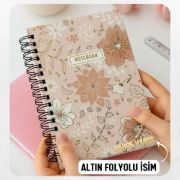 Altın Çİçek Kalın Kapaklı A5 Defter / Öğretmen İsmine Özel resmi