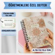 Altın Çİçek Kalın Kapaklı A5 Defter / Öğretmen İsmine Özel resmi