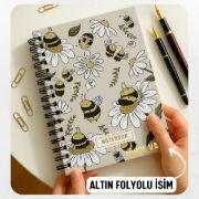 Arılı Kalın Kapaklı A5 Defter / Öğretmen İsmine Özel resmi