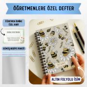 Arılı Kalın Kapaklı A5 Defter / Öğretmen İsmine Özel resmi
