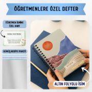 Kahverengi Boho Kalın Kapaklı A5 Defter / Öğretmen İsmine Özel resmi