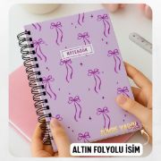Mor Fiyonk Kalın Kapaklı A5 Defter / Öğretmen İsmine Özel resmi
