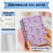 Mor Fiyonk Kalın Kapaklı A5 Defter / Öğretmen İsmine Özel resmi