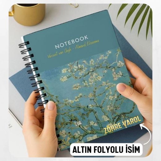 Badem Ağacı Kalın Kapaklı A5 Defter / Öğretmen İsmine Özel resmi