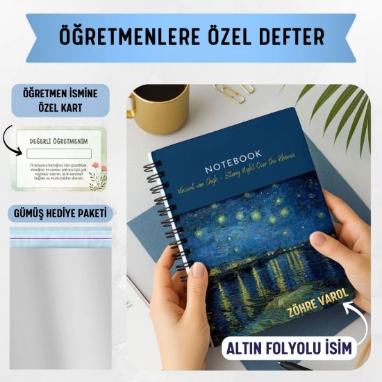 Ren Nehri Kalın Kapaklı A5 Defter / Öğretmen İsmine Özel resmi