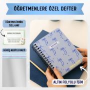 Mavi Fiyonk Kalın Kapaklı A5 Defter / Öğretmen İsmine Özel resmi
