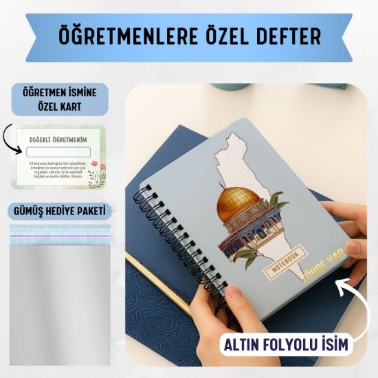 Kudüs Kalın Kapaklı A5 Defter / Öğretmen İsmine Özel resmi