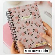 Pembeli Çiçekli Kalın Kapaklı A5 Defter / Öğretmen İsmine Özel resmi