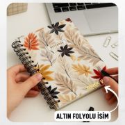 Yapraklı Kalın Kapaklı A5 Defter / Öğretmen İsmine Özel resmi
