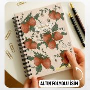 Çilek Kalın Kapaklı A5 Defter / Öğretmen İsmine Özel resmi