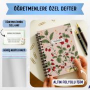 Çilek Kalın Kapaklı A5 Defter / Öğretmen İsmine Özel resmi