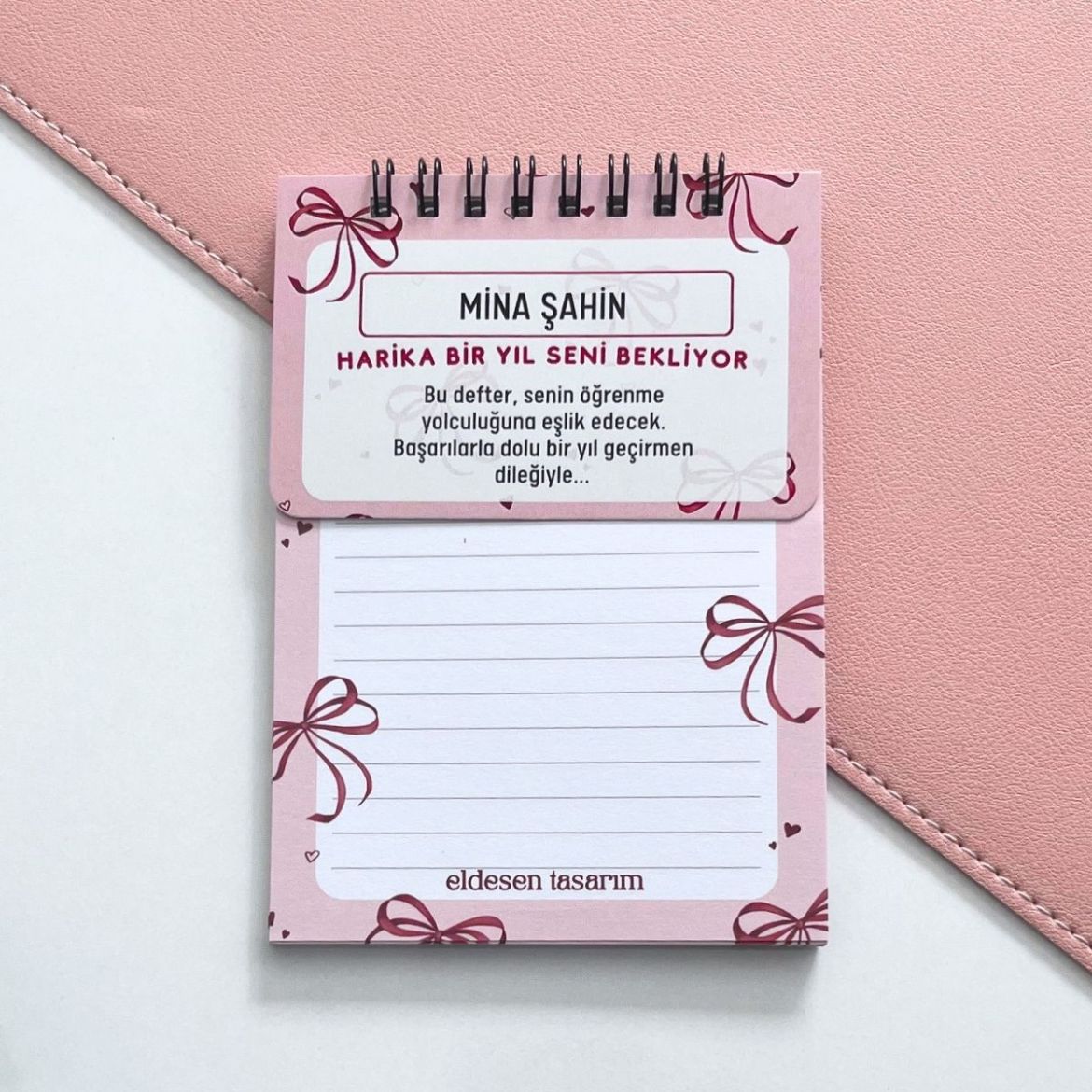 Fiyonklu İsme Özel Defter Okul Açılış Hediyesi resmi