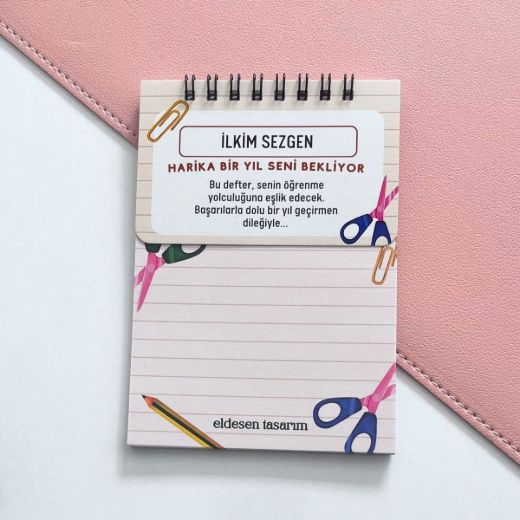 Makaslı İsme Özel Defter Okul Açılış Hediyesi resmi