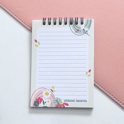 Çiçekli İsme Özel Defter Okul Açılış Hediyesi resmi