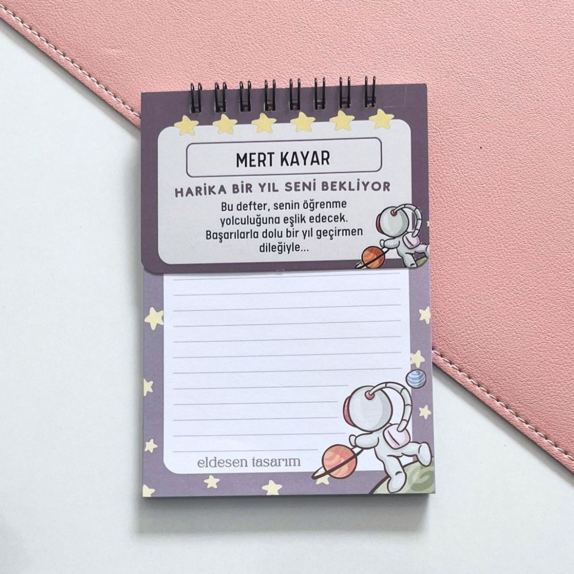 Yıldız Astronotlu İsme Özel Defter Okul Açılış Hediyesi resmi