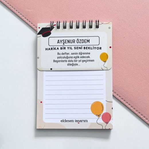 Mezuniyetli İsme Özel Defter Okul Açılış Hediyesi resmi