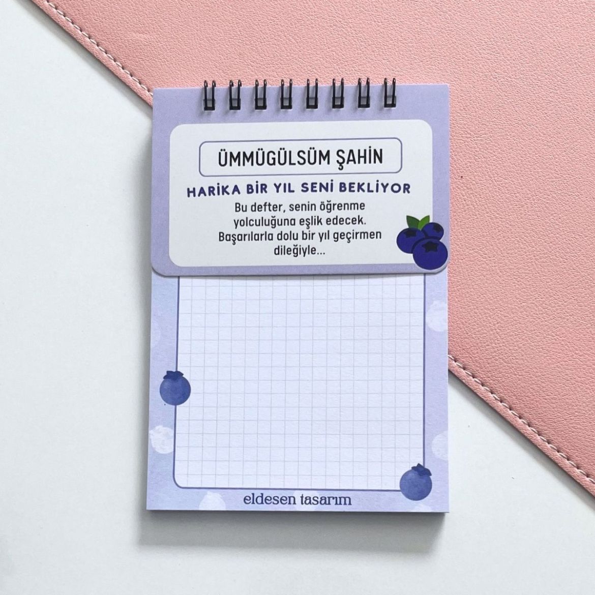 Yaban Mersinli İsme Özel Defter Okul Açılış Hediyesi resmi